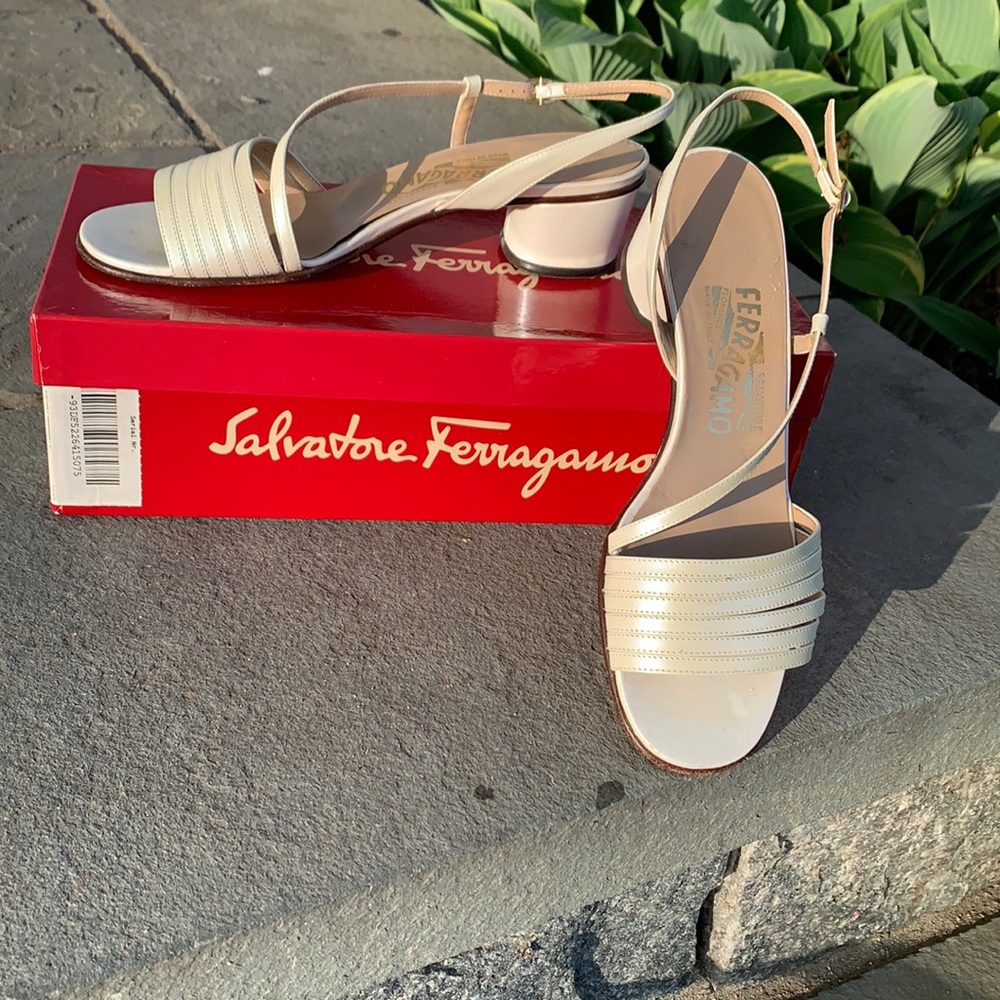 Salvatore Ferragamo heeled sling back sandals/ shoes